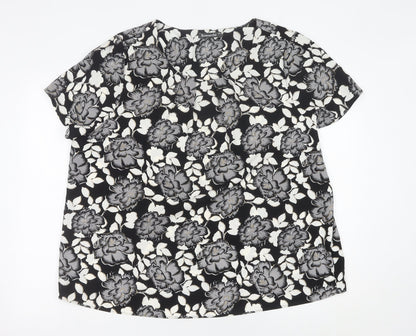 Bonmarché Womens Plus Size 24 Floral Short Sleeve Blouse