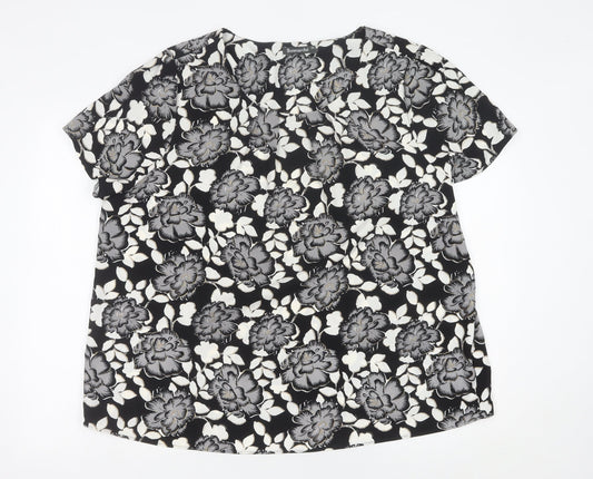 Bonmarché Womens Plus Size 24 Floral Short Sleeve Blouse