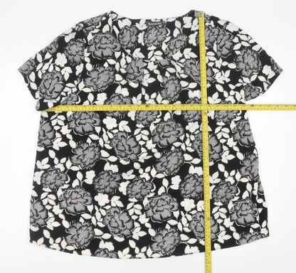Bonmarché Womens Plus Size 24 Floral Short Sleeve Blouse