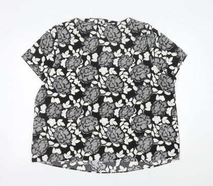 Bonmarché Womens Plus Size 24 Floral Short Sleeve Blouse