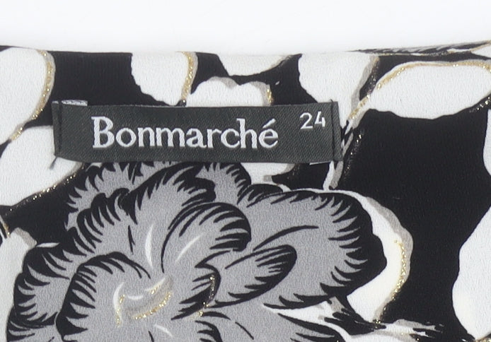 Bonmarché Womens Plus Size 24 Floral Short Sleeve Blouse
