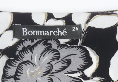 Bonmarché Womens Plus Size 24 Floral Short Sleeve Blouse
