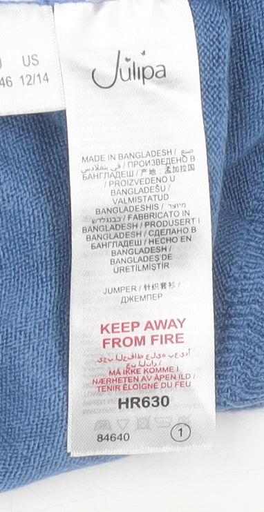 Womens UK Size 12 Julipa Blue Pullover Jumper