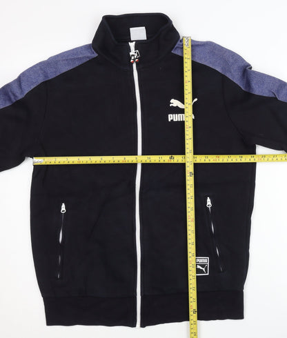 Puma Men’s Black Track Jacket M Full Zip Fleece Sports Casual