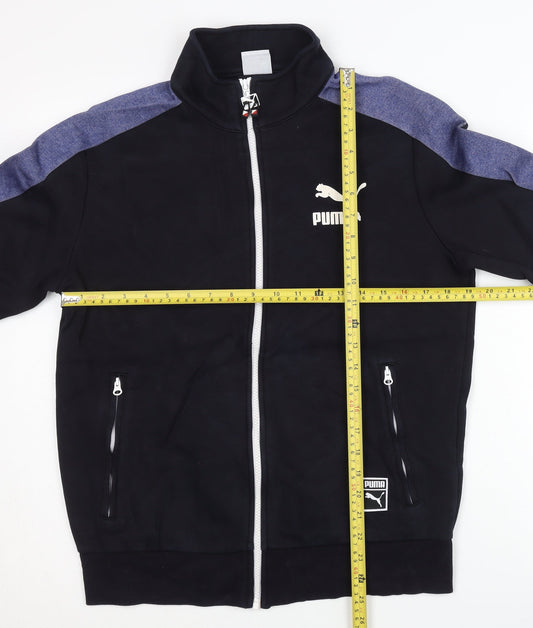 Puma Men’s Black Track Jacket M Full Zip Fleece Sports Casual