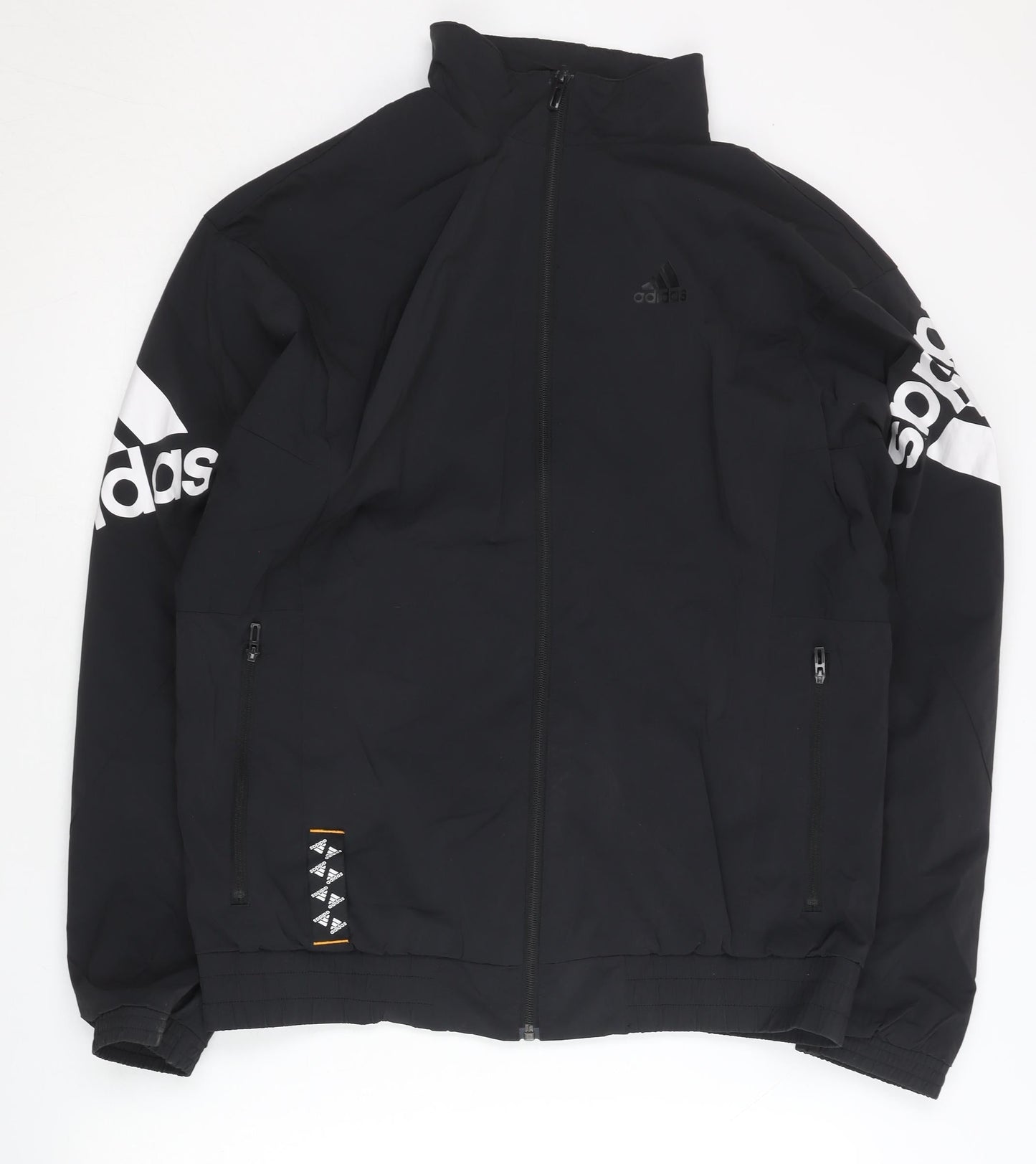 Adidas Men's Black M Track Jacket Full Zip Sports Mid-Length