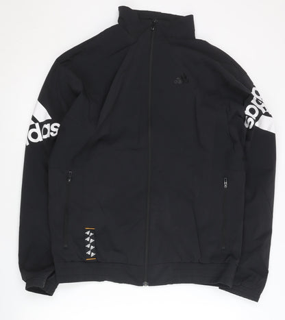 Adidas Men's Black M Track Jacket Full Zip Sports Mid-Length