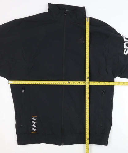 Adidas Men's Black M Track Jacket Full Zip Sports Mid-Length