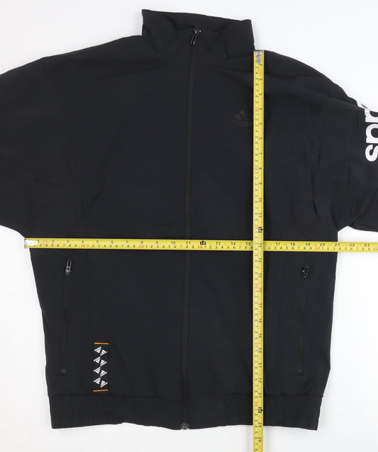 Adidas Men's Black M Track Jacket Full Zip Sports Mid-Length