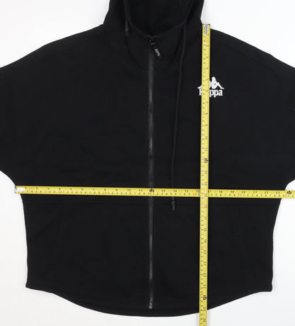 Kappa Women's Black Full Zip Hoodie UK 16 Sports Logo Autumn Winter