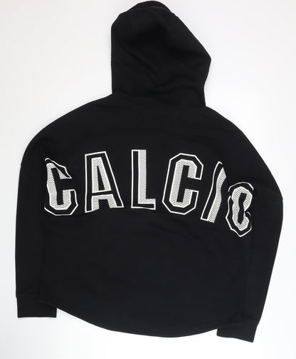 Kappa Women's Black Full Zip Hoodie UK 16 Sports Logo Autumn Winter