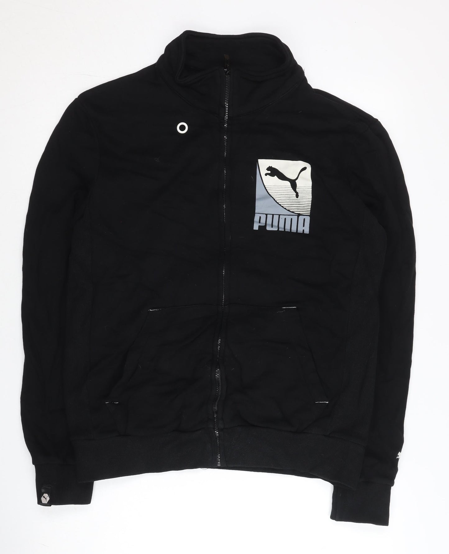 Puma Men's Black L Track Jacket Full Zip Sportswear Fleece