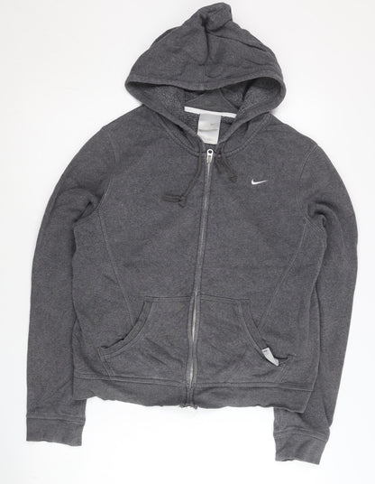Nike Womens Grey Full Zip Hoodie L Long Sleeve Hooded Sportswear