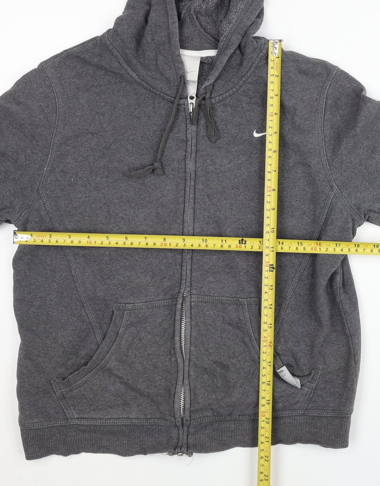 Nike Womens Grey Full Zip Hoodie L Long Sleeve Hooded Sportswear