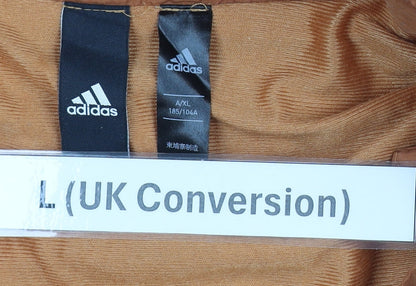 Adidas Men's Brown L Windbreaker Jacket Hooded Lightweight Activewear