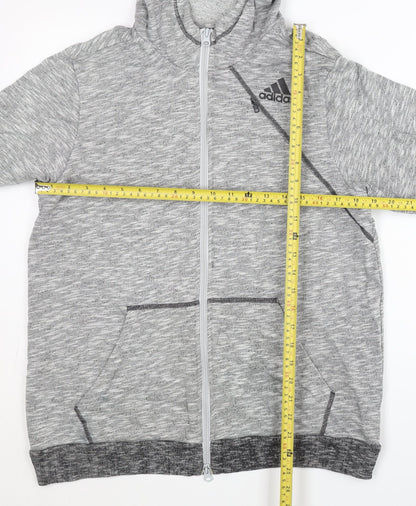 Mens UK Size L adidas Grey Full Zip Hoodie