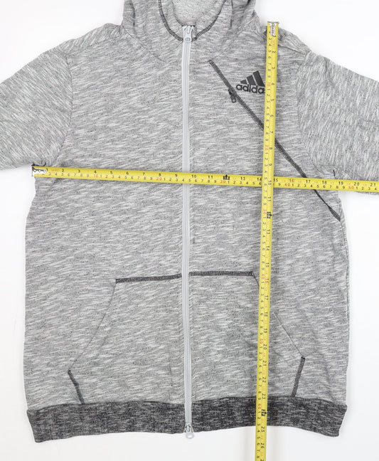 Mens UK Size L adidas Grey Full Zip Hoodie