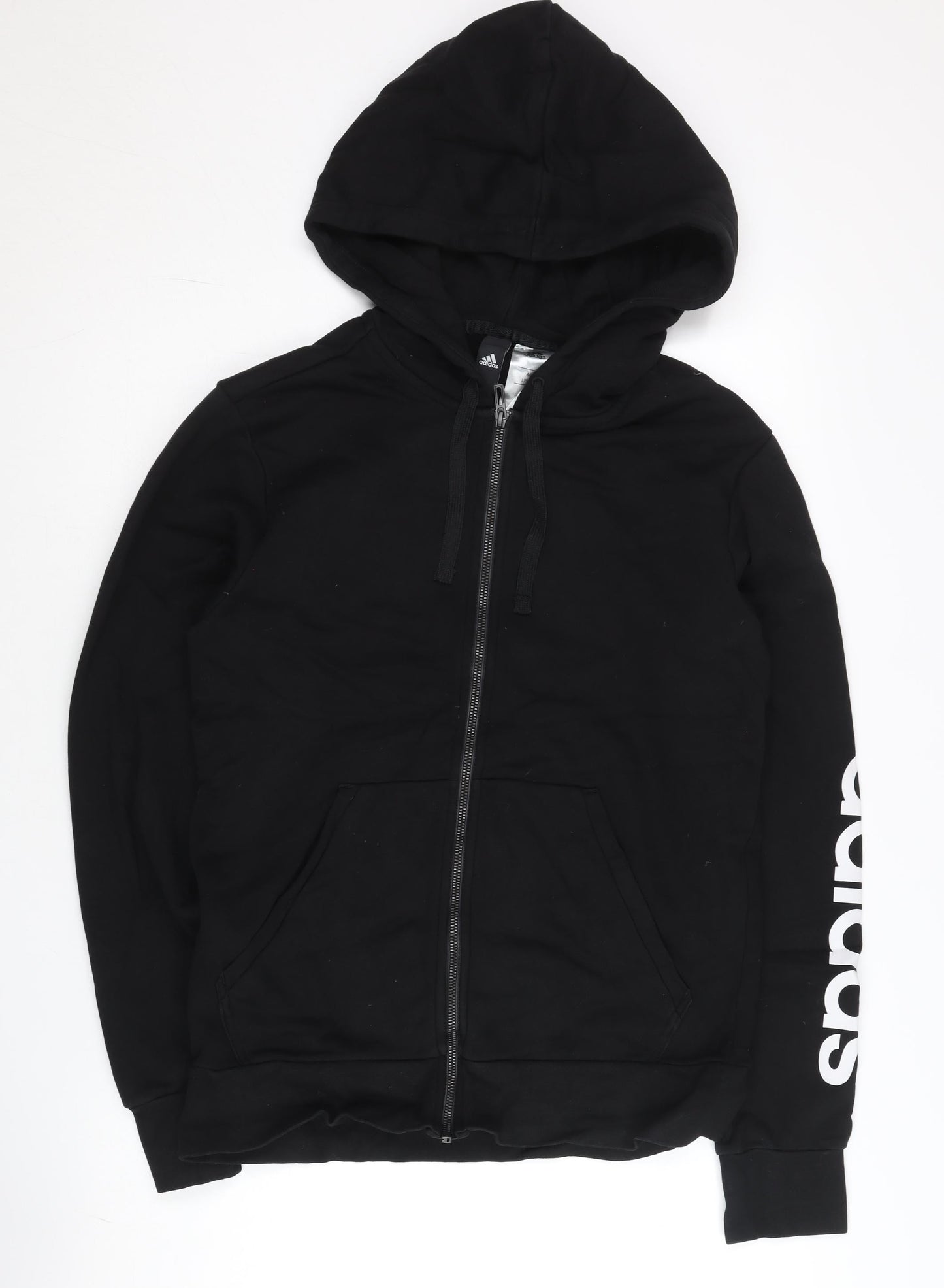Adidas Men's Black Full Zip Hoodie Size M Logo Sportswear