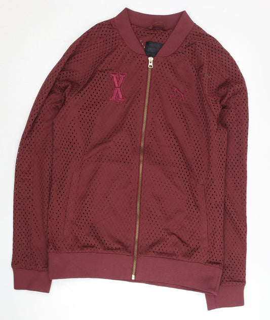 Puma Vashtie Men's Red Small Track Jacket Mesh Full Zip Sportswear