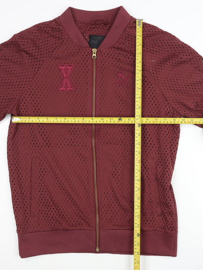 Puma Vashtie Men's Red Small Track Jacket Mesh Full Zip Sportswear