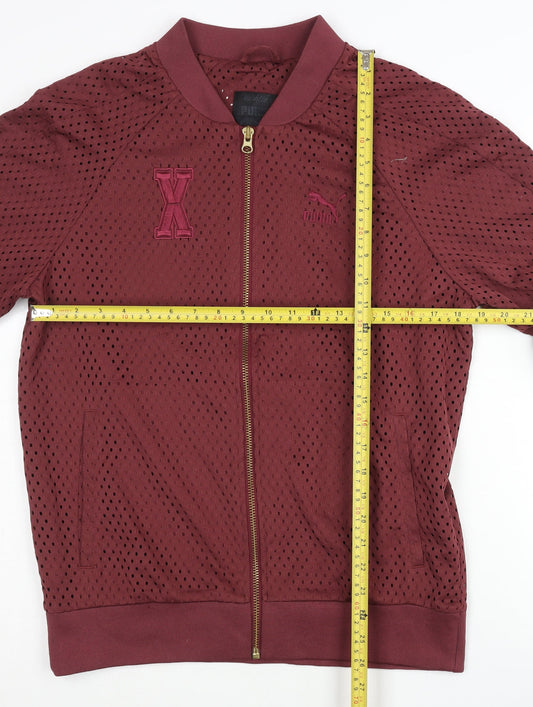 Puma Vashtie Men's Red Small Track Jacket Mesh Full Zip Sportswear