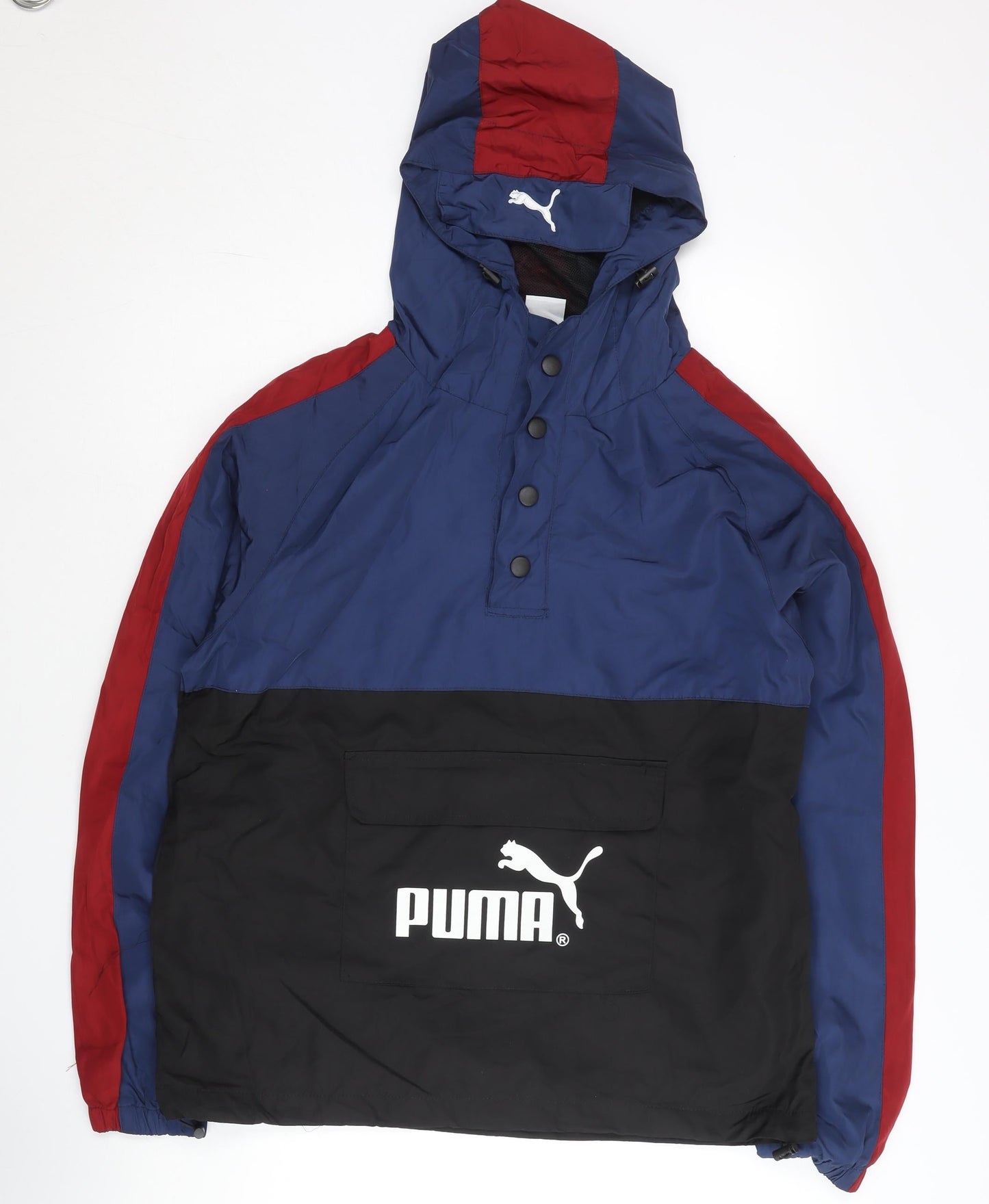 Puma Men's Blue Colourblock L Hooded Windbreaker Jacket