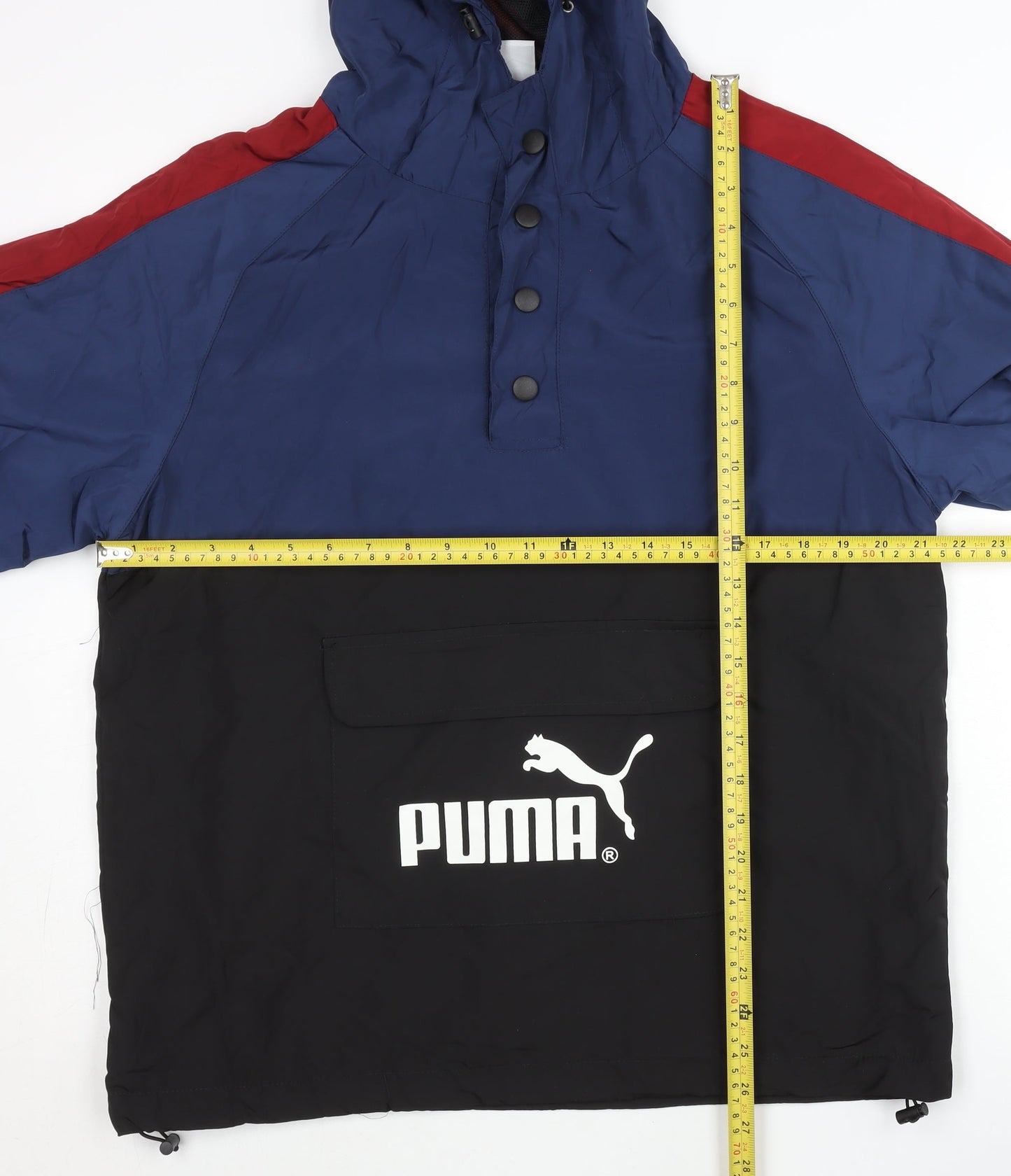 Puma Men's Blue Colourblock L Hooded Windbreaker Jacket