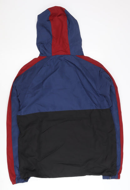 Puma Men's Blue Colourblock L Hooded Windbreaker Jacket