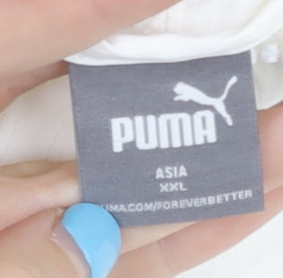 Puma Women’s White XL Windbreaker Hooded 1/2 Zip Lightweight Jacket