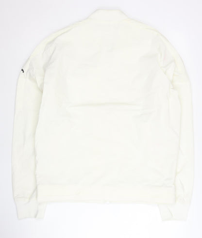 Adidas Men's White L Track Jacket Full Zip Nylon Elastane Regular Fit