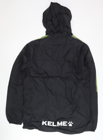 Kelme Men’s Black XL Football Windbreaker Jacket Hooded Full Zip