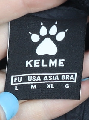 Kelme Men’s Black XL Football Windbreaker Jacket Hooded Full Zip