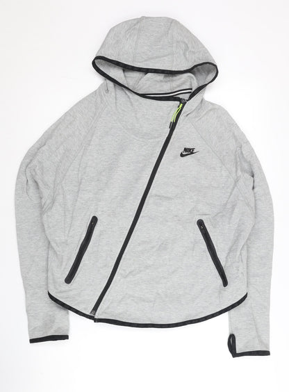 Nike Women’s Grey Full Zip Hoodie XL Raglan Sleeve Sportswear