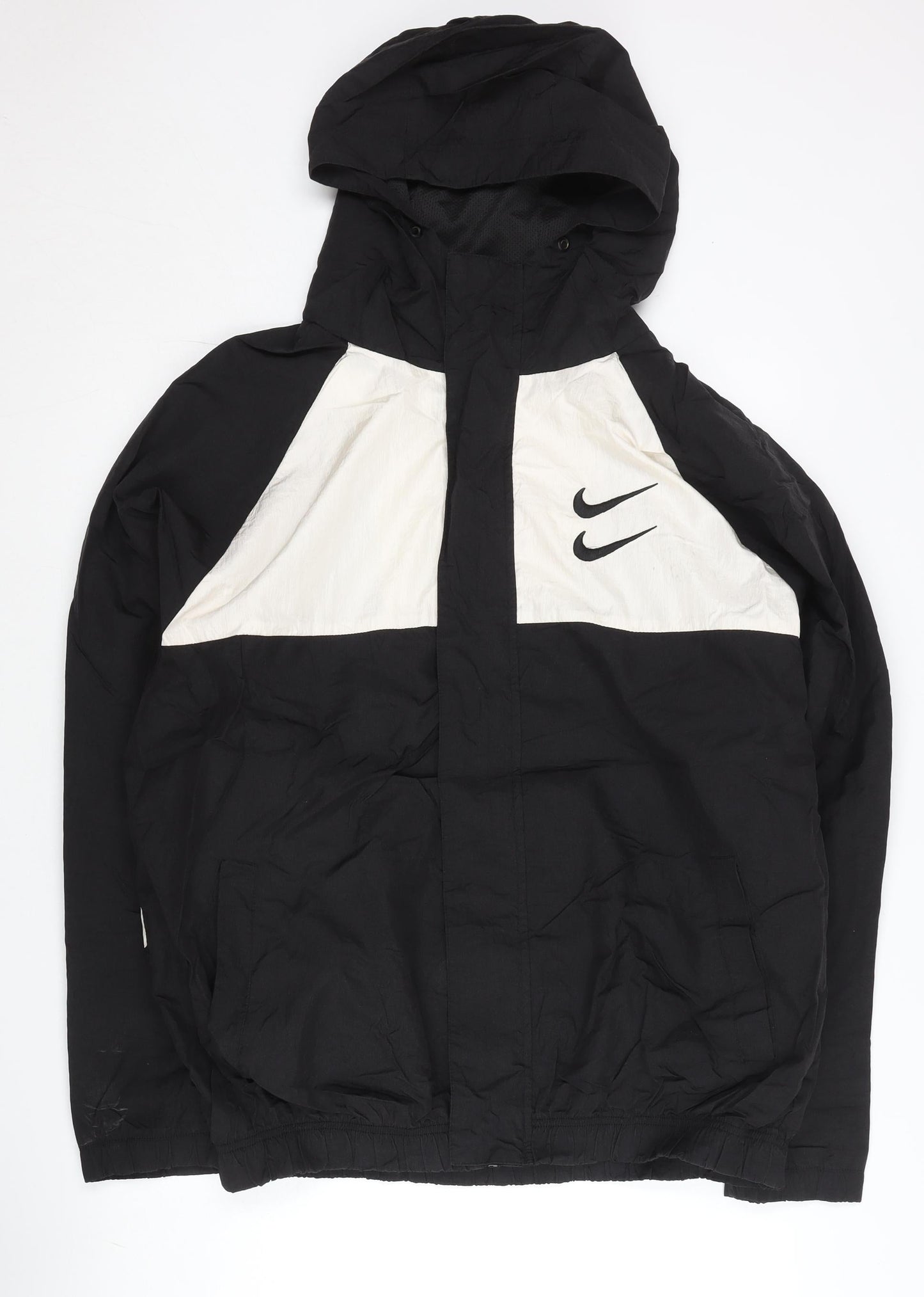 Nike Men's Black 2XL Windbreaker Jacket Colourblock Hooded Sports