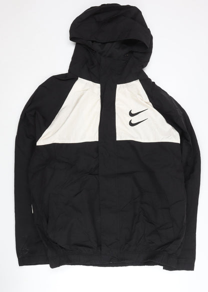 Nike Men's Black 2XL Windbreaker Jacket Colourblock Hooded Sports