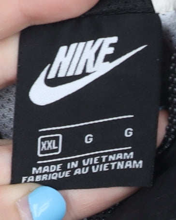 Nike Men's Black 2XL Windbreaker Jacket Colourblock Hooded Sports