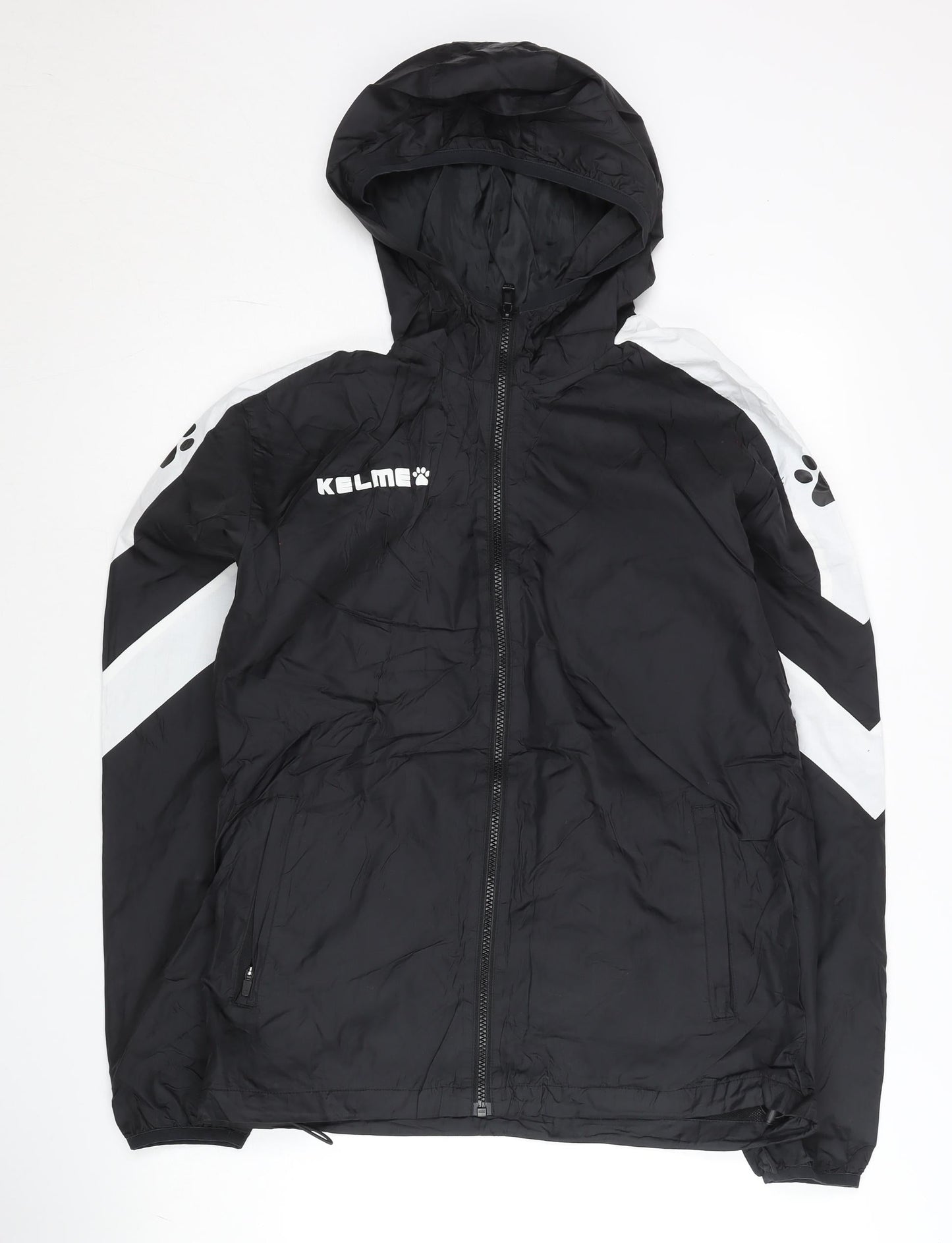 Kelme Men's Black M Windbreaker Sports Jacket Hooded Full Zip