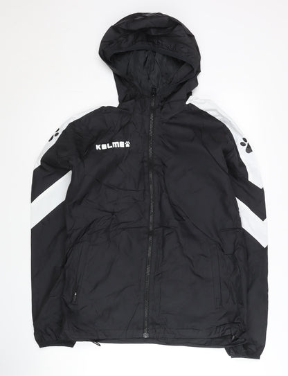 Kelme Men's Black M Windbreaker Sports Jacket Hooded Full Zip