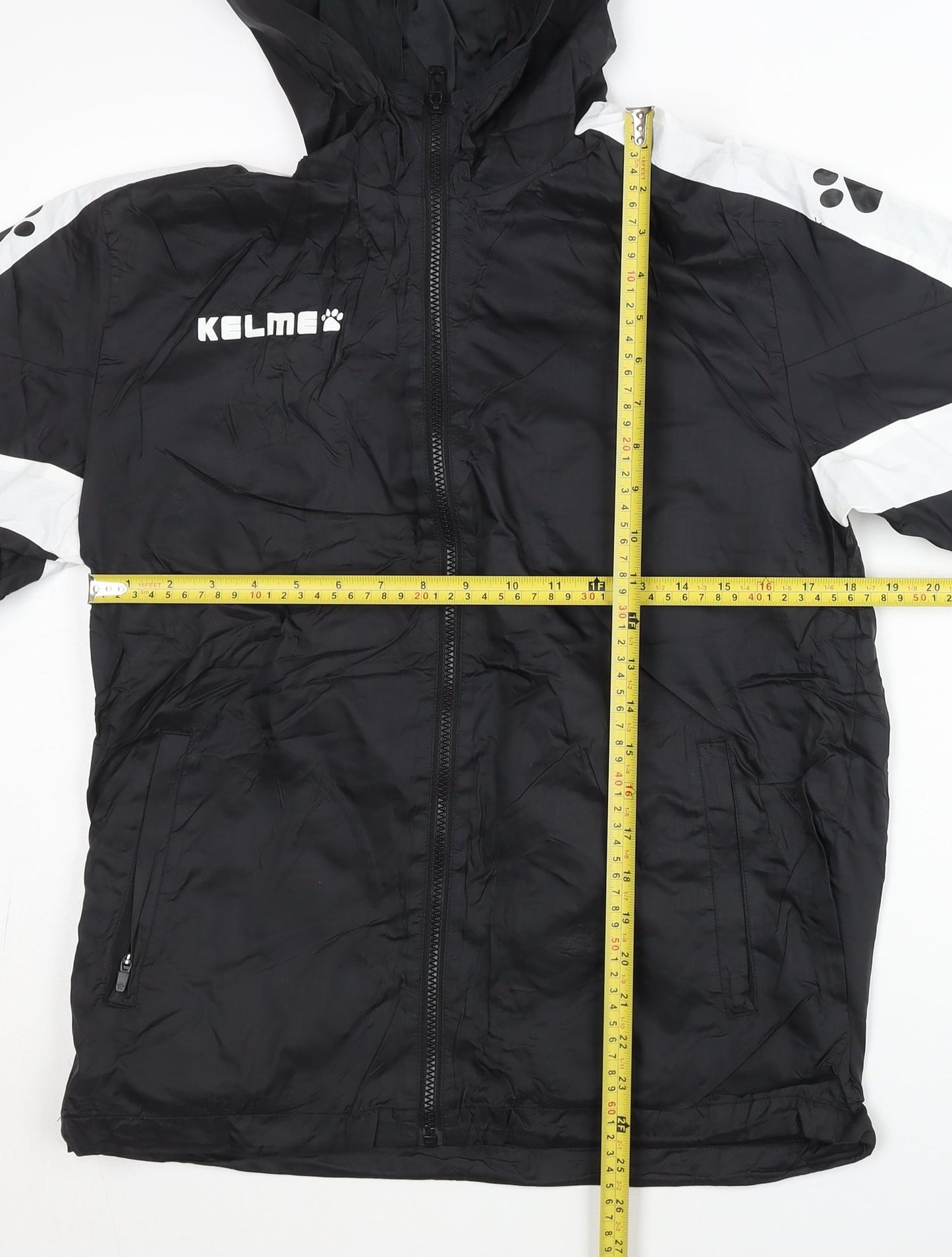 Kelme Men's Black M Windbreaker Sports Jacket Hooded Full Zip