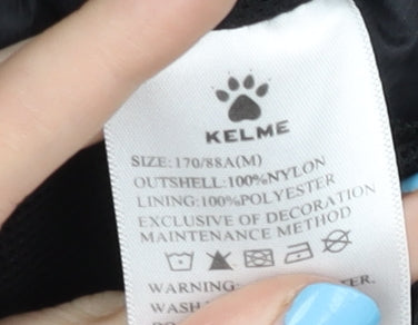 Kelme Men's Black M Windbreaker Sports Jacket Hooded Full Zip