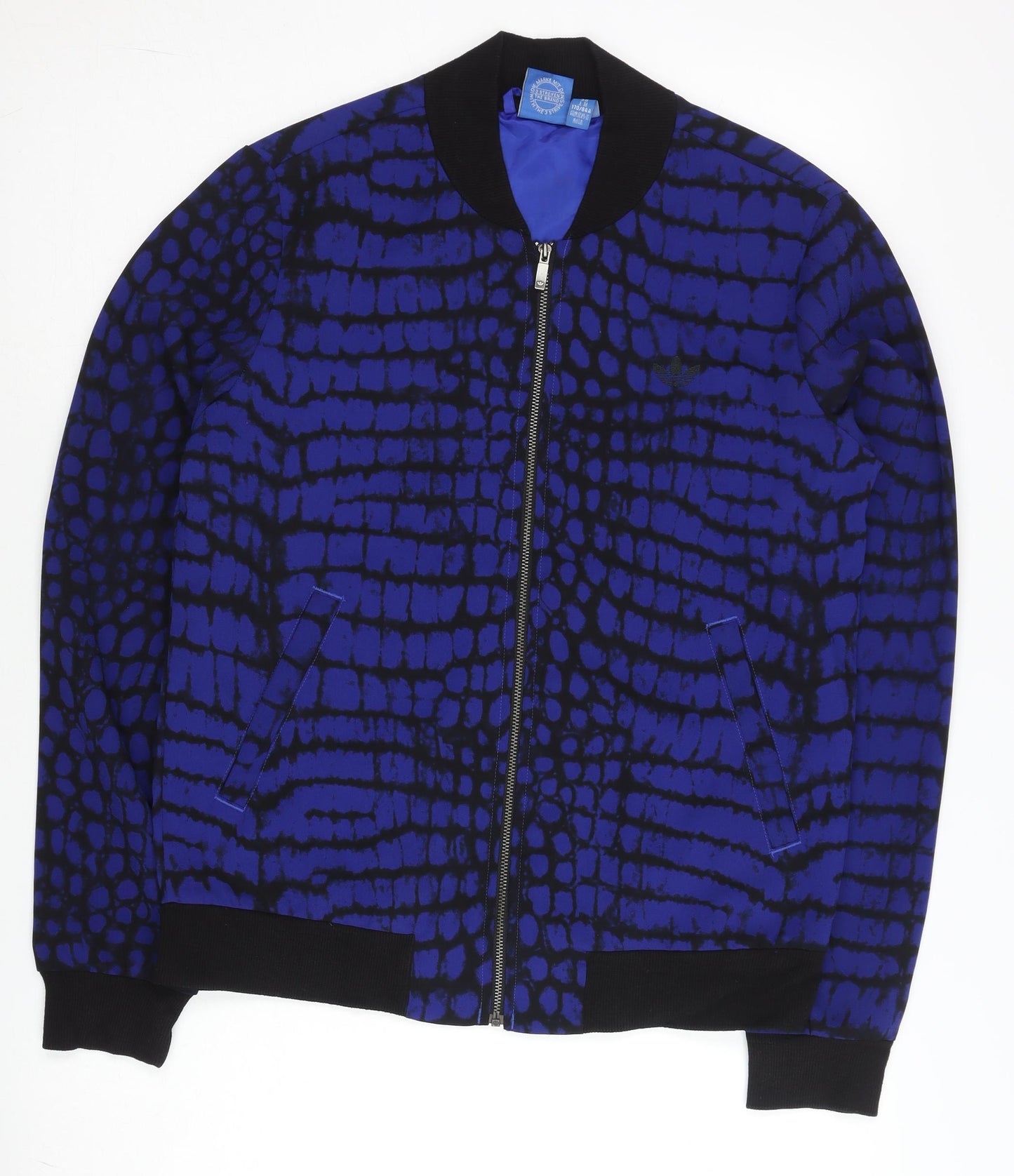 Adidas Women's Blue XS Varsity Jacket Animal Print Full Zip