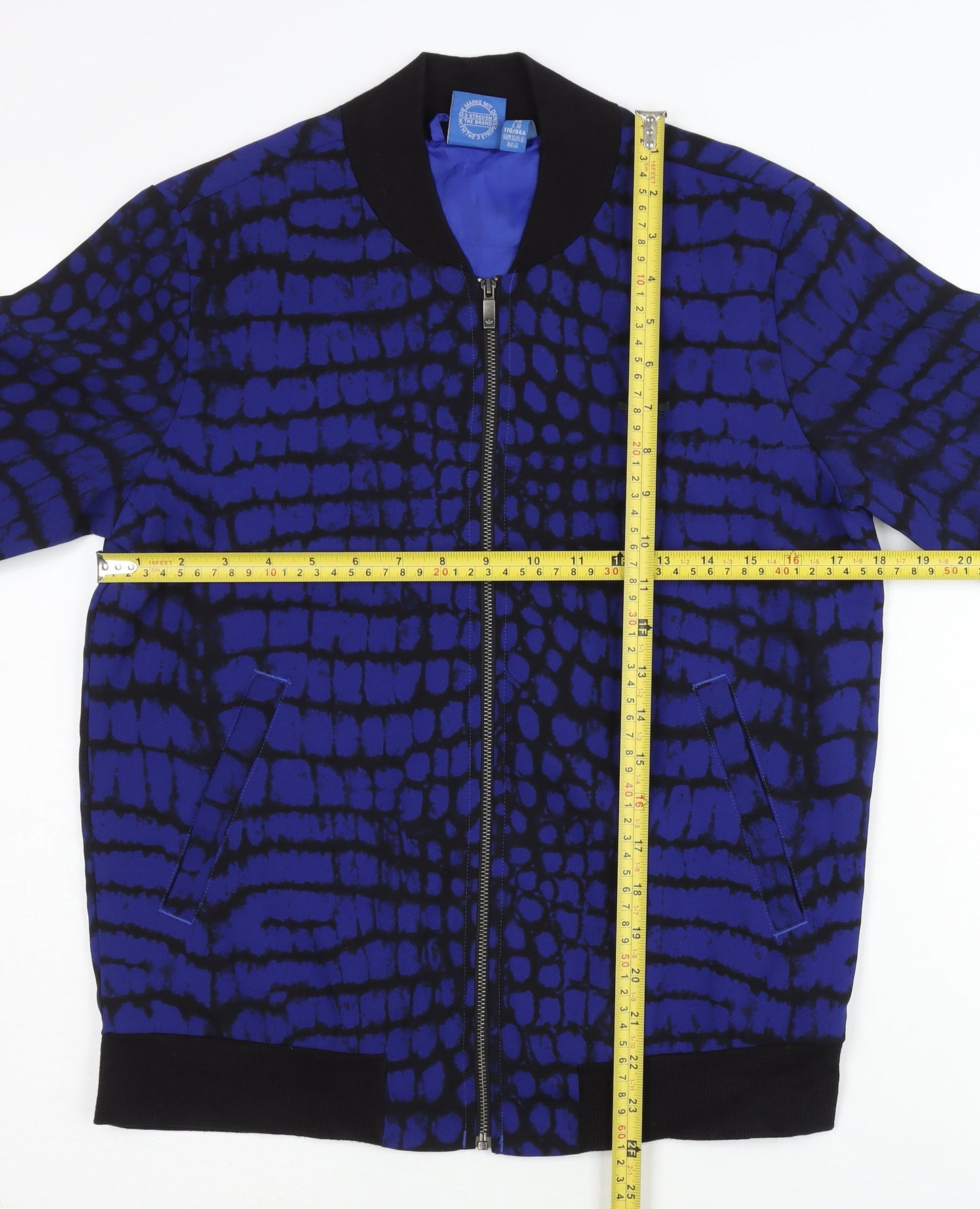 Adidas Women's Blue XS Varsity Jacket Animal Print Full Zip