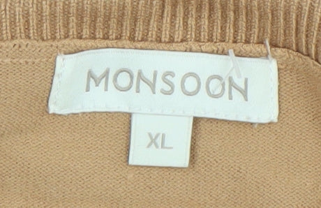 Womens UK Size XL Monsoon Brown Pullover Jumper