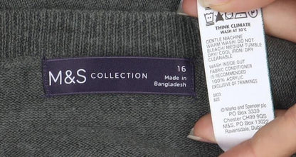 Womens UK Size 16 Marks and Spencer Grey Pullover Jumper