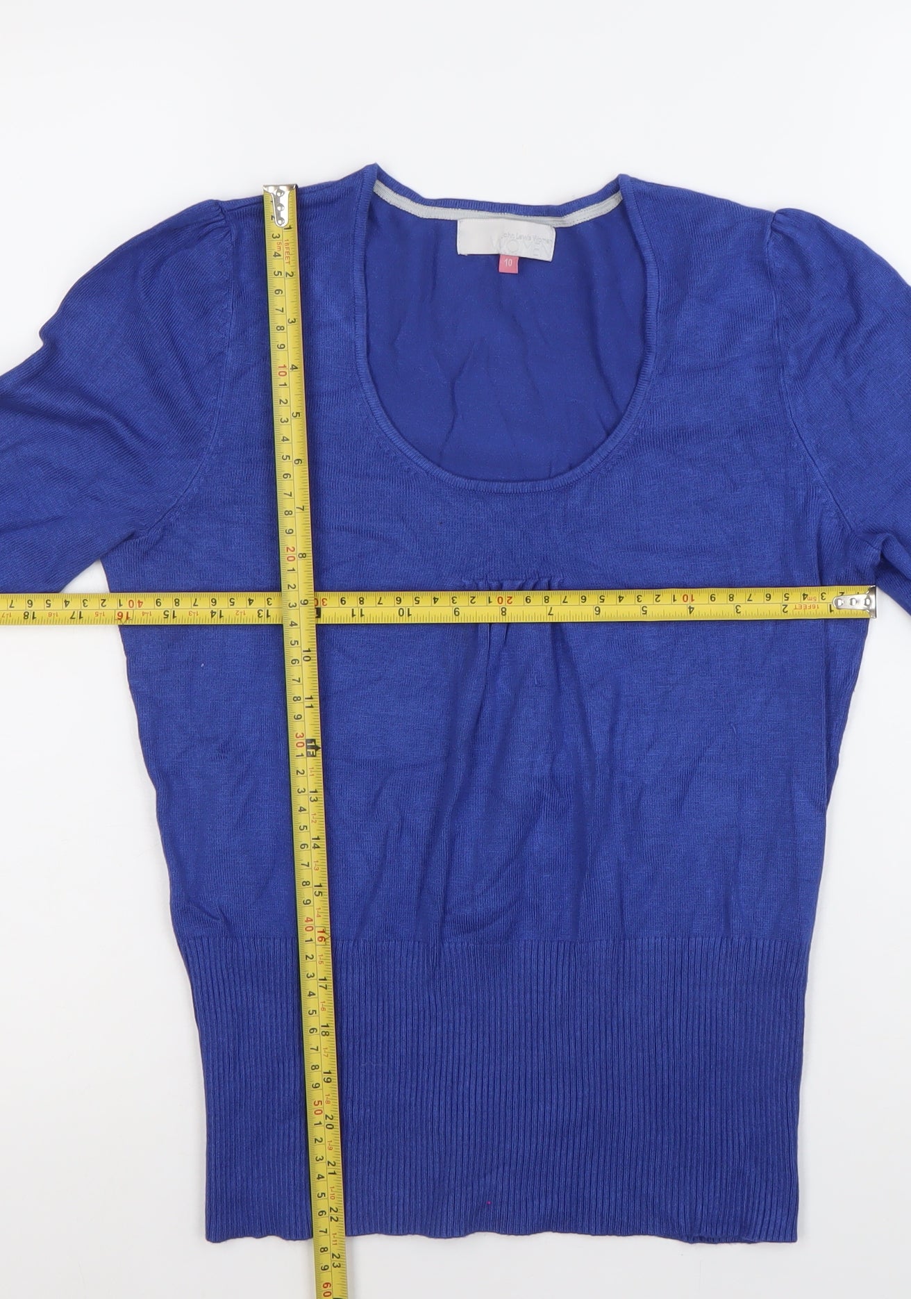 Womens UK Size 10 John Lewis Blue Pullover Jumper