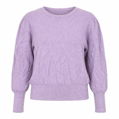 Marks and Spencer Women’s Purple XL Puff Sleeve Crew Neck Jumper