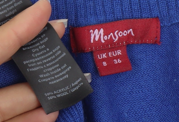 Womens UK Size 8 Monsoon Blue Pullover Jumper