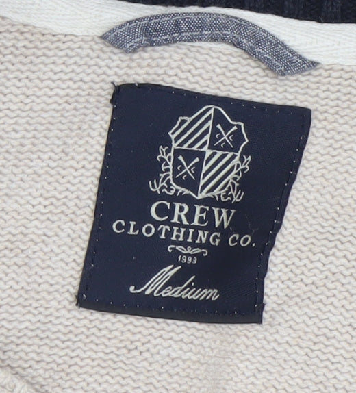 Crew Clothing Co. Men's Beige Cotton Henley Jumper Medium