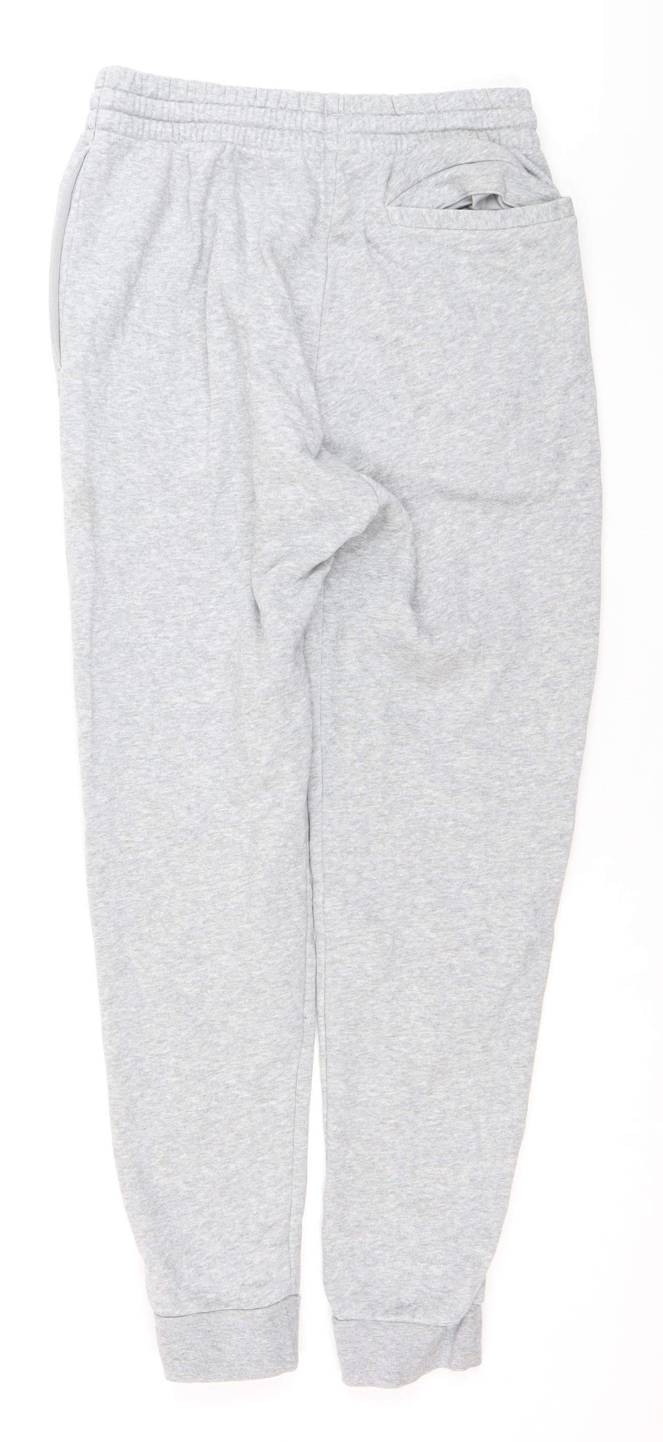 Adidas Men's Grey S Jogger Trousers Cotton Blend Elastic Waist