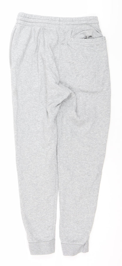 Adidas Men's Grey S Jogger Trousers Cotton Blend Elastic Waist
